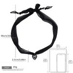 Adjustable Sheer Black Fabric Choker - Large Gothic Heart Pendant with Cross - Versatile Tie Necklace for Concerts & Parties - Image 5