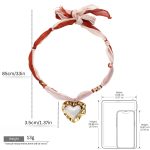 The "Ethereal Heart" Gradient Ribbon Necklace - Large Hammered Gold Heart Choker - Romantic Gift for Anniversary & Dates - Image 4