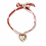 The "Ethereal Heart" Gradient Ribbon Necklace - Large Hammered Gold Heart Choker - Romantic Gift for Anniversary & Dates - Image 3