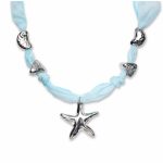 Mermaidcore Starfish Ribbon Choker - Coastal Blue Silk Feel Wrap Necklace - Summer Beach Aesthetic Jewelry for Women - Image 3