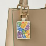 retro print card holder bag charm