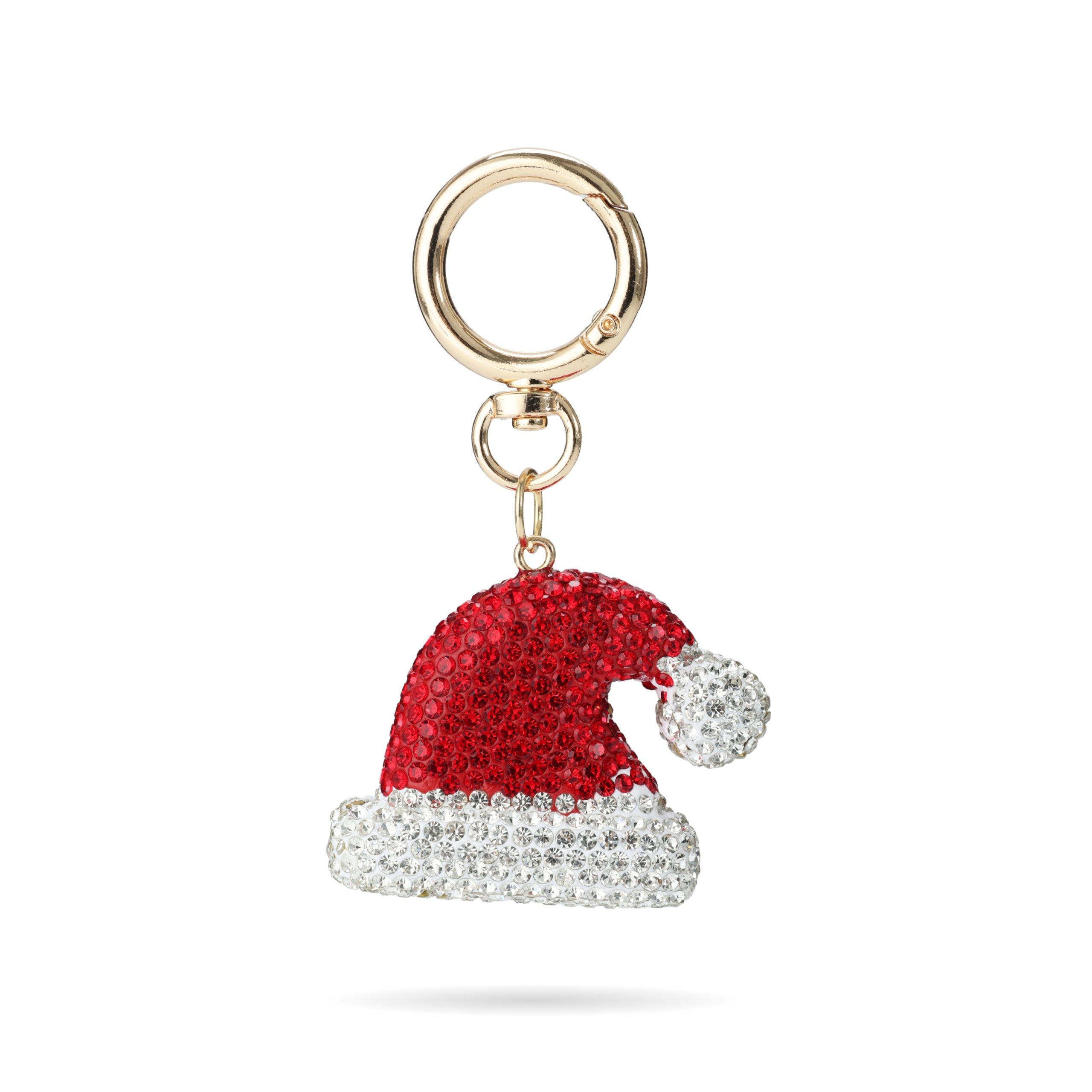 1 (3) rhinestone santa hat bag charm
