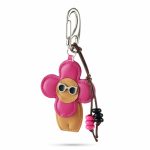 pink flower bag charm