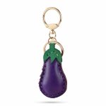 eggplant bag charm