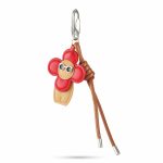 red flower bag charm