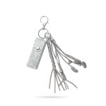 silver rhinestone pouch bag charm