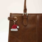 rhinestone santa hat bag charm