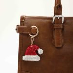 rhinestone santa hat bag charm