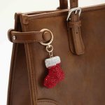 rhinestone christmas stocking bag charm