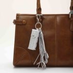 silver rhinestone pouch bag charm
