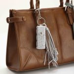 silver rhinestone pouch bag charm