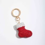 rhinestone christmas stocking bag charm
