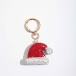 rhinestone santa hat bag charm