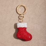 rhinestone christmas stocking bag charm