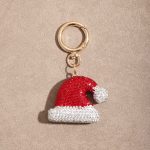 rhinestone santa hat bag charm