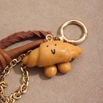 kawaii croissant bag charm
