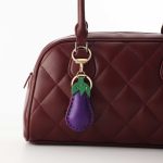 eggplant bag charm