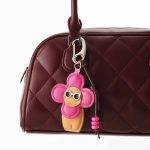 pink flower bag charm