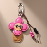 pink flower bag charm