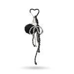 black pompom bag charm