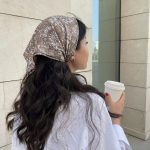 brown batik triangle scarf