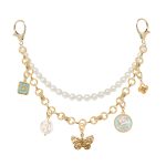blue butterfly pearl chain bag charm