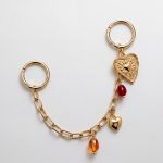 heart amber chain bag charm