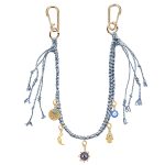 evil eye macrame chain bag charm
