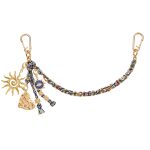 paisley print chain bag charm