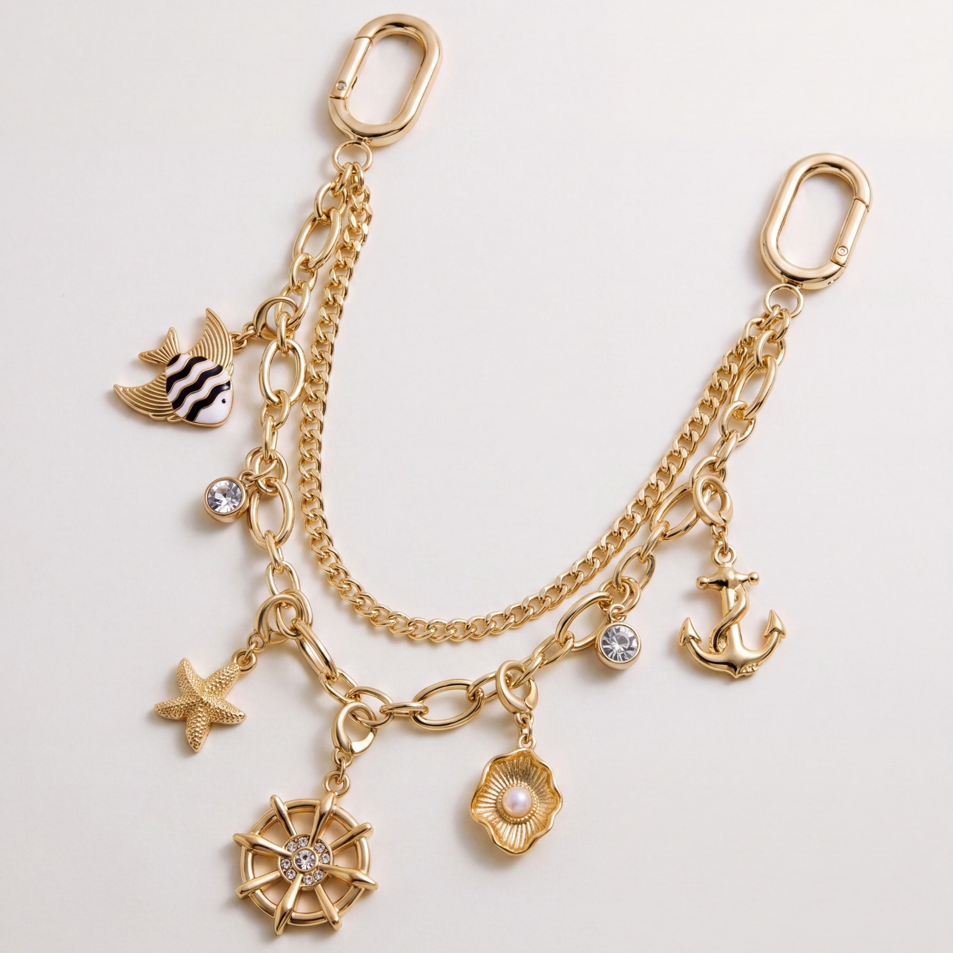 未命名的设计 nautical anchor chain bag charm