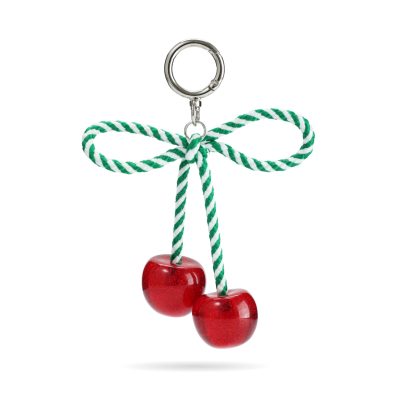 festive cherry bag charm