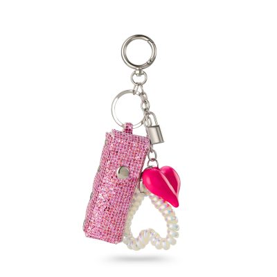 pink rhinestone bag charm