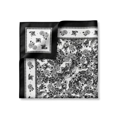 black white floral paisley bandana
