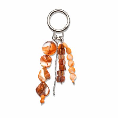 amber bead bag charm