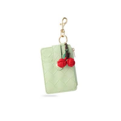 mint cherry card holder bag charm